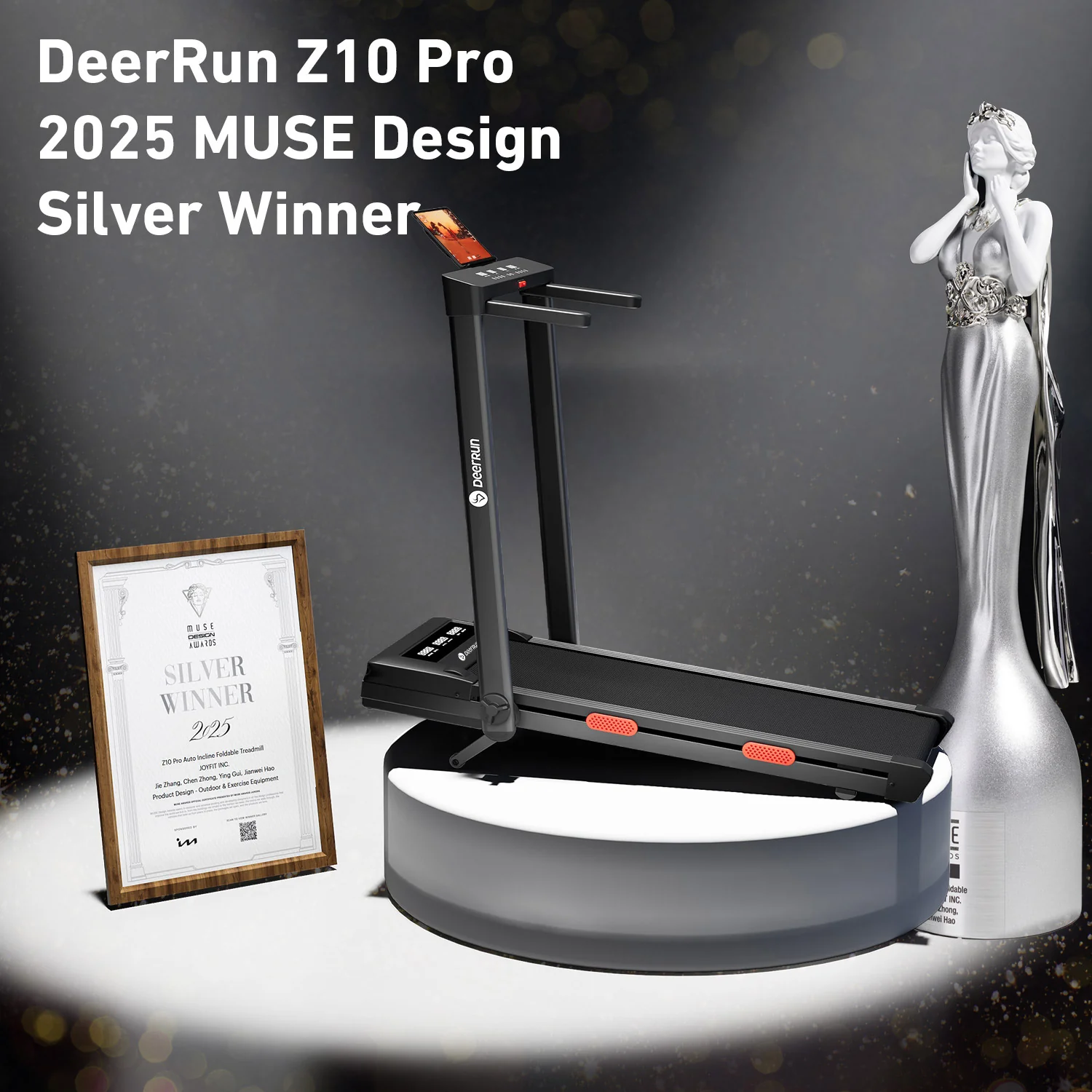 DeerRun Z10 Pro Muse Type 2 in 1 Foldable Treadmill with Remote Control, 12% Auto Incline - Image 10