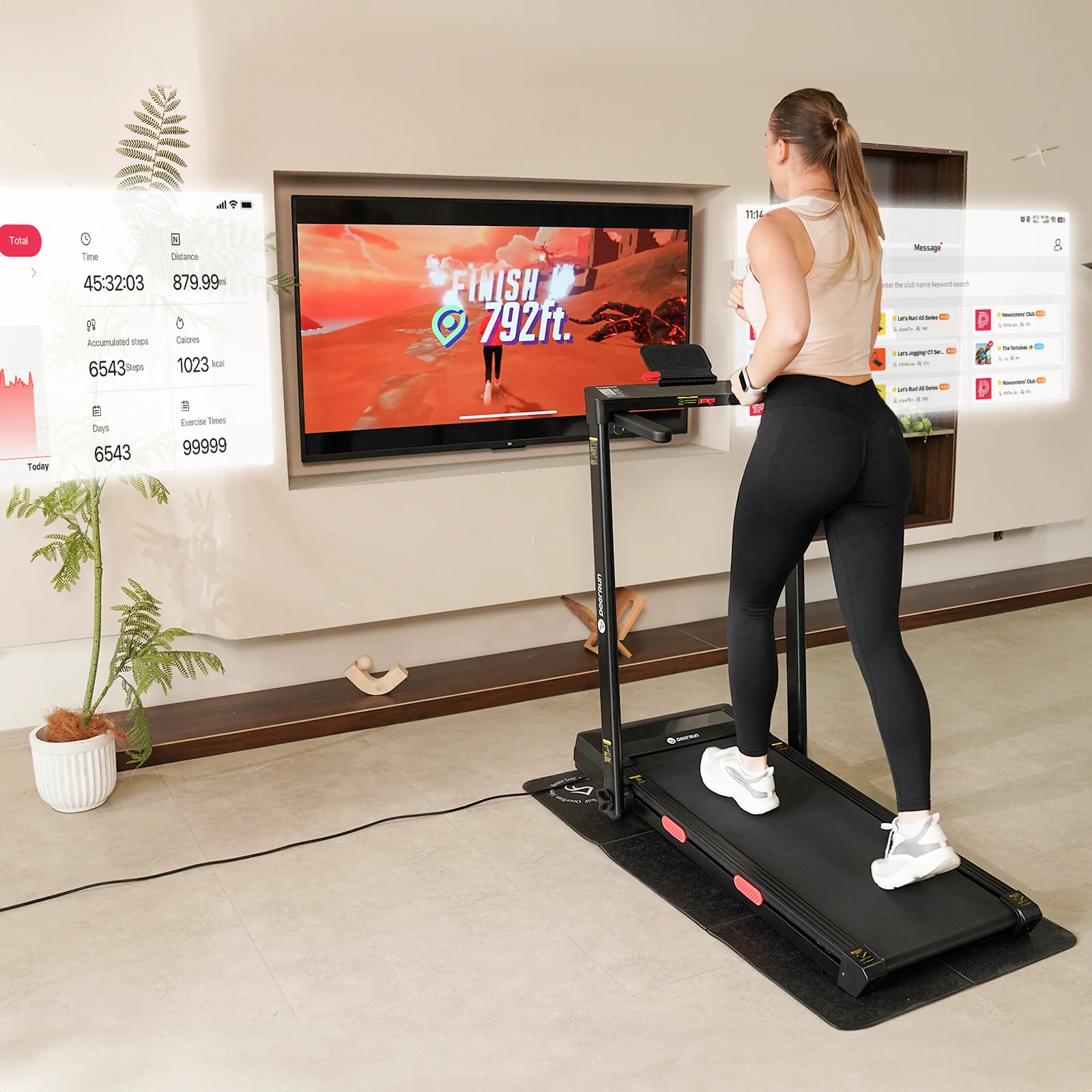 DeerRun Z10 Pro Muse Type 2 in 1 Foldable Treadmill with Remote Control, 12% Auto Incline - Image 12