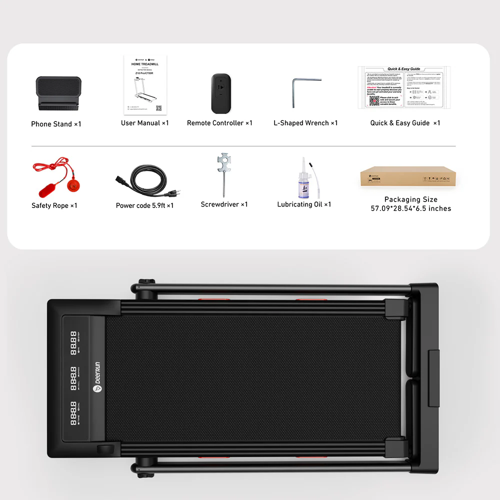 DeerRun Z10 Pro Muse Type 2 in 1 Foldable Treadmill with Remote Control, 12% Auto Incline - Image 30