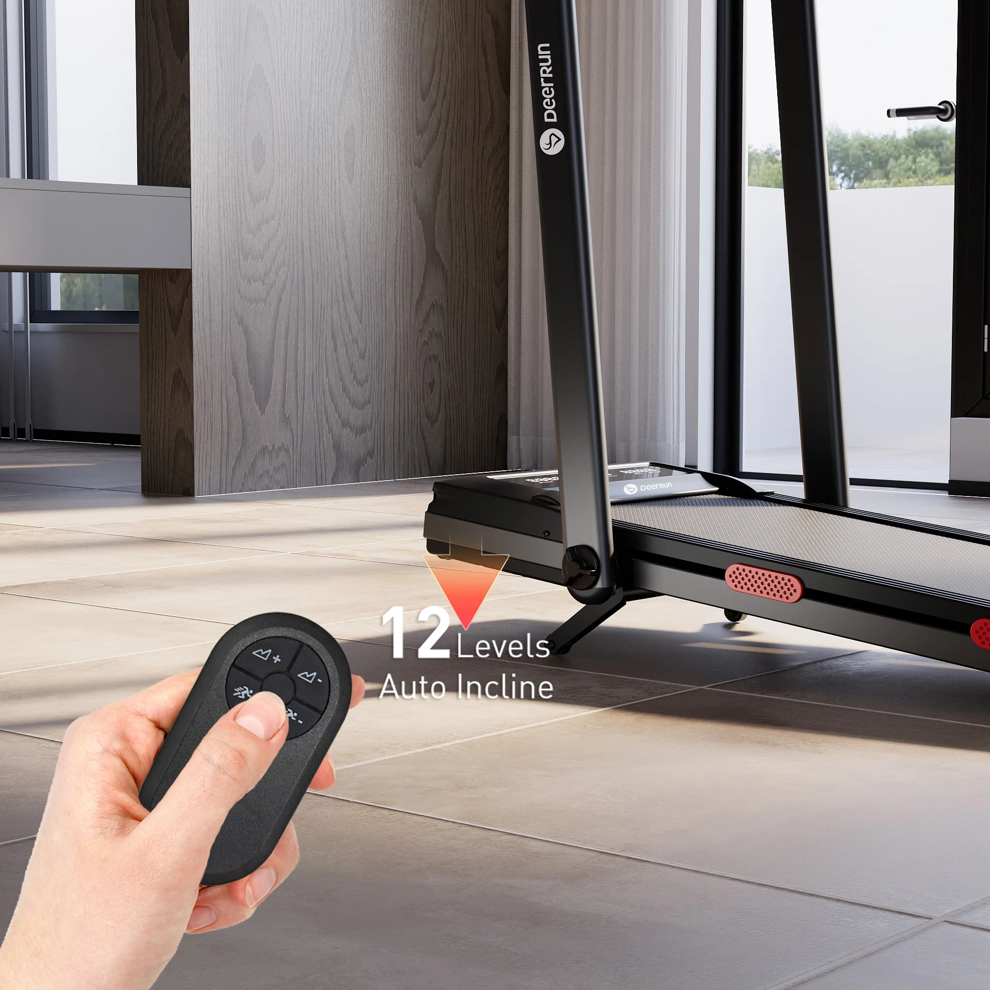 DeerRun Z10 Pro Muse Type 2 in 1 Foldable Treadmill with Remote Control, 12% Auto Incline - Image 8