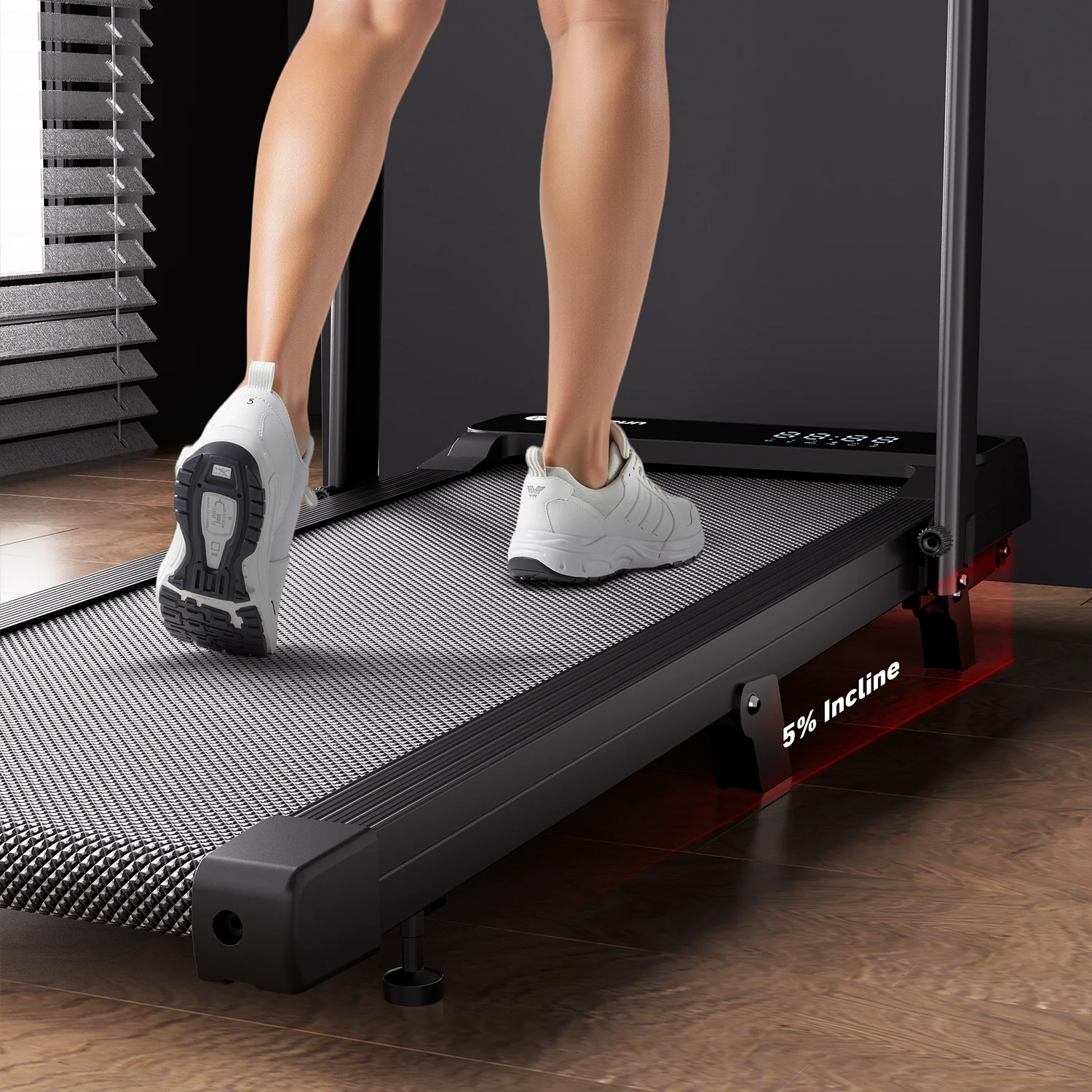2026 New A6 Plus Handle 5% Incline 2 in 1 Foldable Treadmill with Whole Screen Upgraded Chip & NFC Support | 300 lbs, 7.5 mph, Black - Image 15