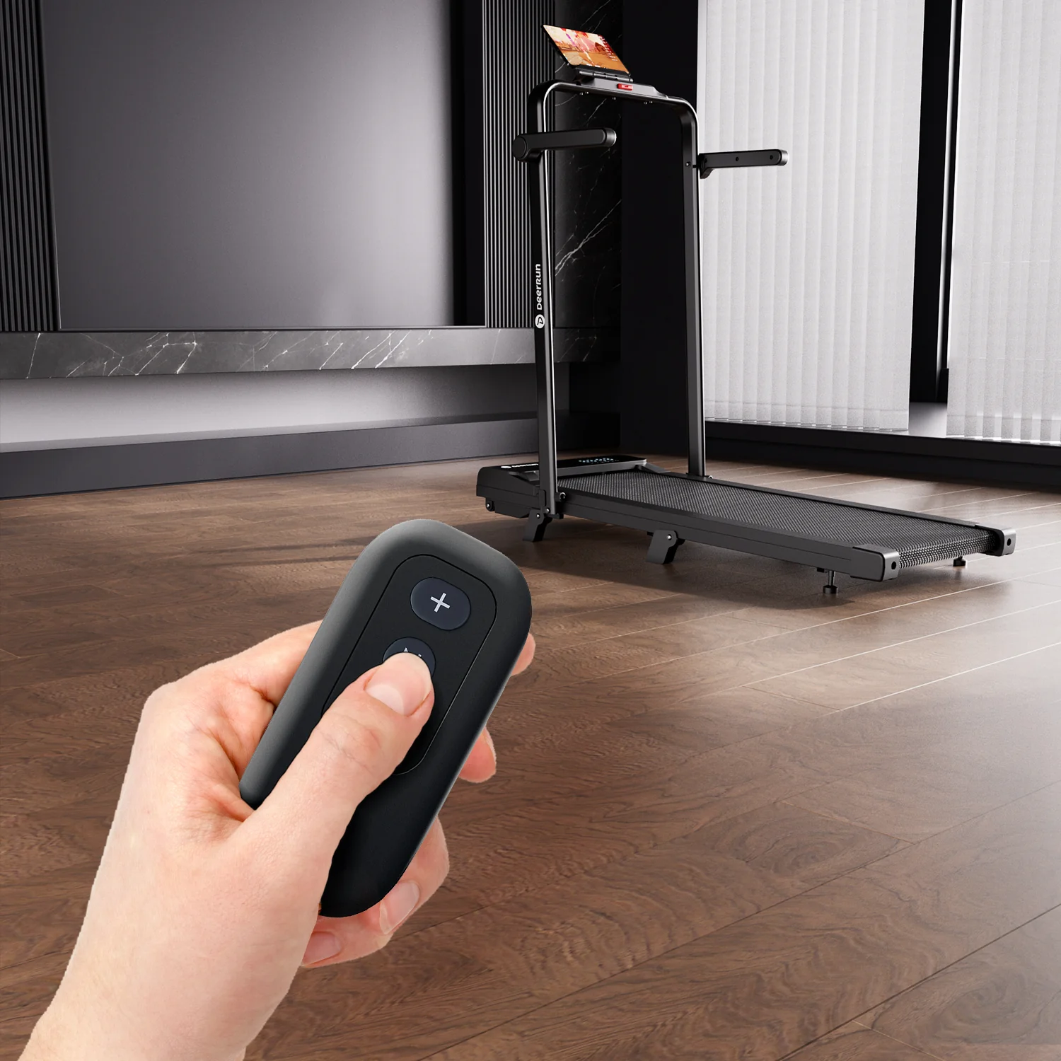 2026 New A6 Plus Handle 5% Incline 2 in 1 Foldable Treadmill with Whole Screen Upgraded Chip & NFC Support | 300 lbs, 7.5 mph, Black - Image 16