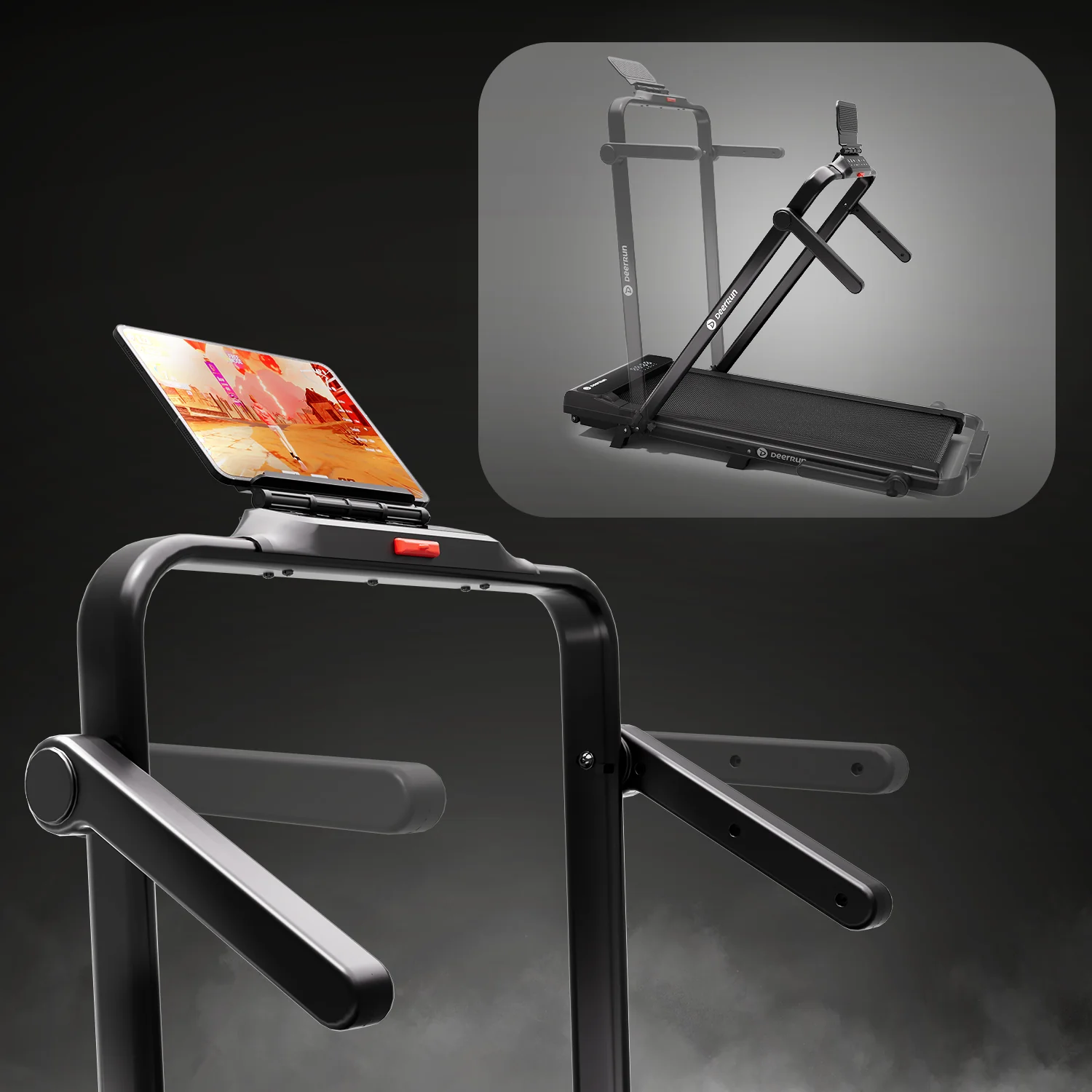 2026 New A6 Plus Handle 5% Incline 2 in 1 Foldable Treadmill with Whole Screen Upgraded Chip & NFC Support | 300 lbs, 7.5 mph, Black - Image 19