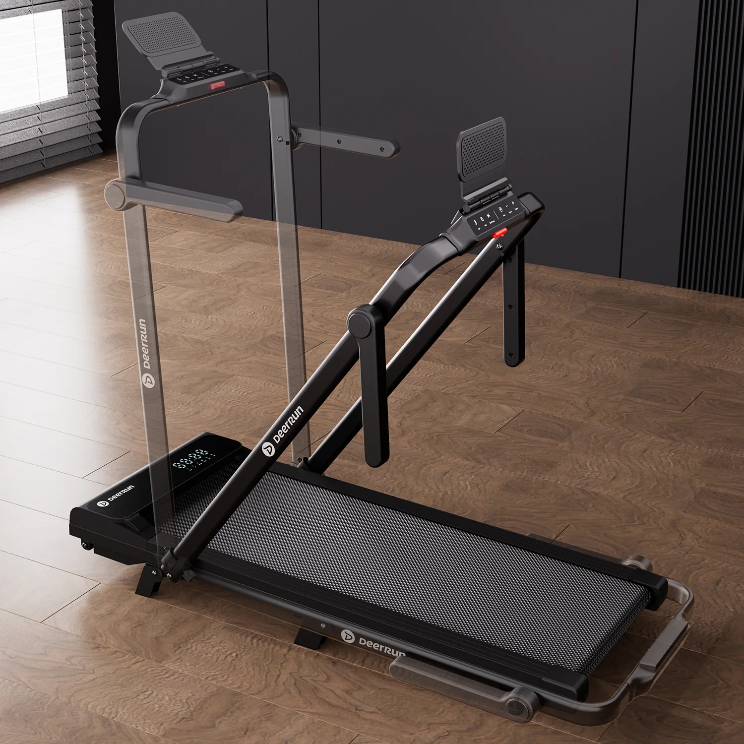 2026 New A6 Plus Handle 5% Incline 2 in 1 Foldable Treadmill with Whole Screen Upgraded Chip & NFC Support | 300 lbs, 7.5 mph, Black - Image 20