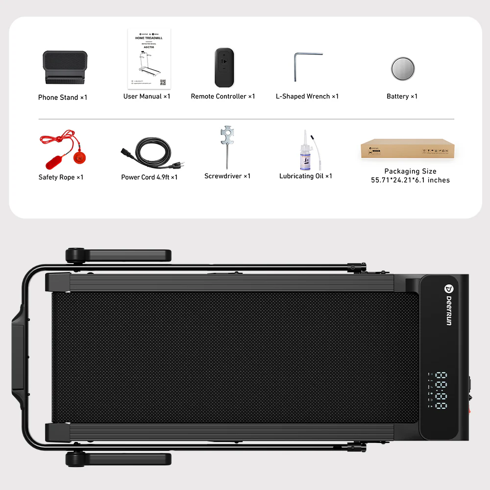 2026 New A6 Plus Handle 5% Incline 2 in 1 Foldable Treadmill with Whole Screen Upgraded Chip & NFC Support | 300 lbs, 7.5 mph, Black - Image 25