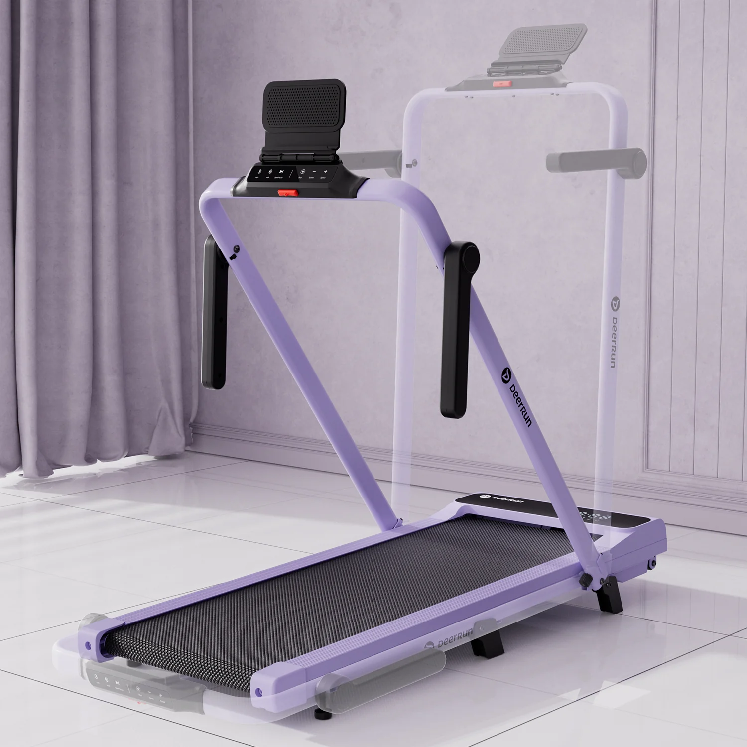 2026 New A6 Plus Handle 5% Incline 2 in 1 Foldable Treadmill with Whole Screen Upgraded Chip & NFC Support | 300 lbs, 7.5 mph, Purple - Image 17