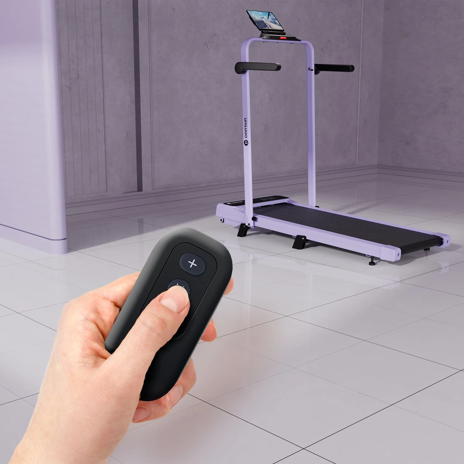 2026 New A6 Plus Handle 5% Incline 2 in 1 Foldable Treadmill with Whole Screen Upgraded Chip & NFC Support | 300 lbs, 7.5 mph, Purple - Image 19