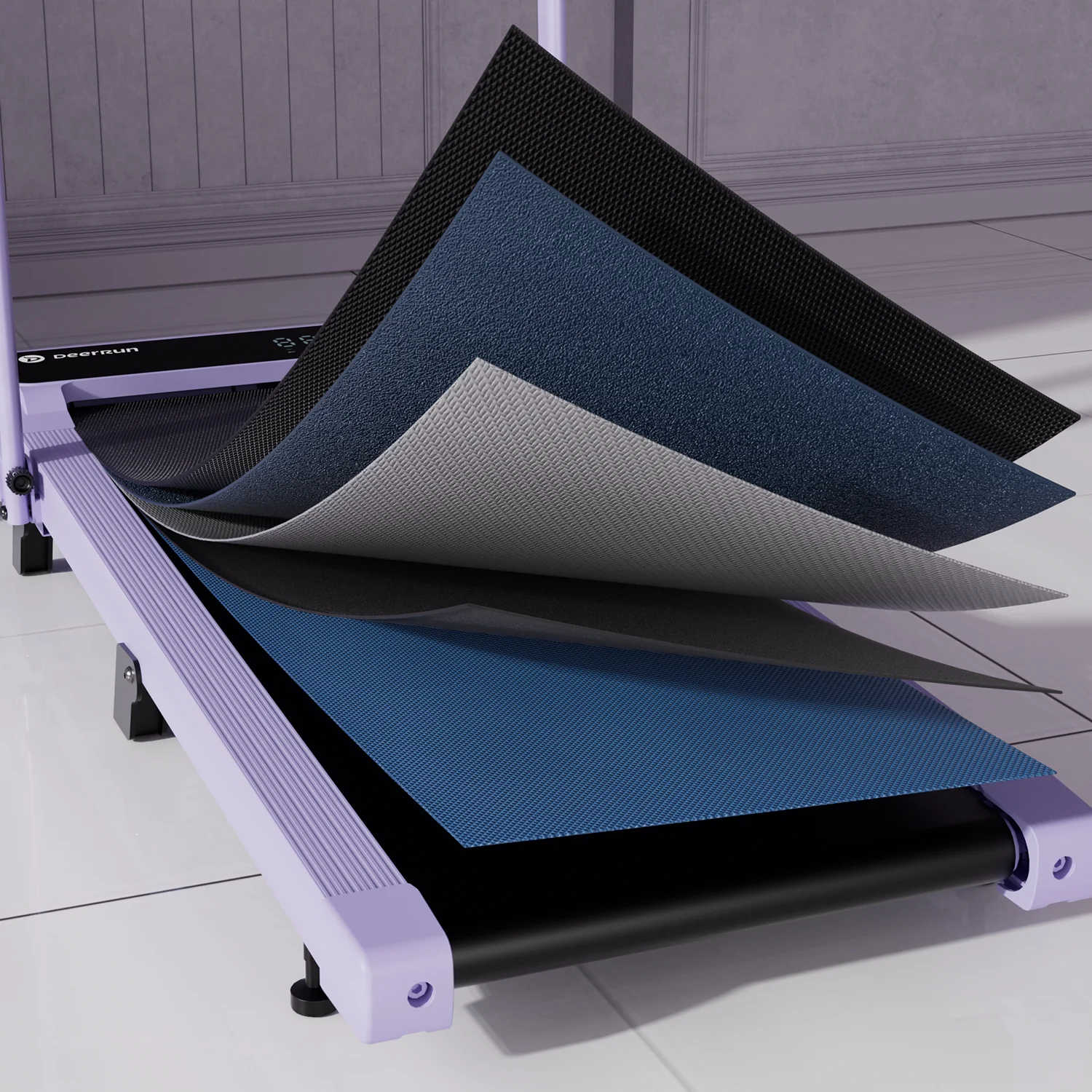 2026 New A6 Plus Handle 5% Incline 2 in 1 Foldable Treadmill with Whole Screen Upgraded Chip & NFC Support | 300 lbs, 7.5 mph, Purple - Image 22