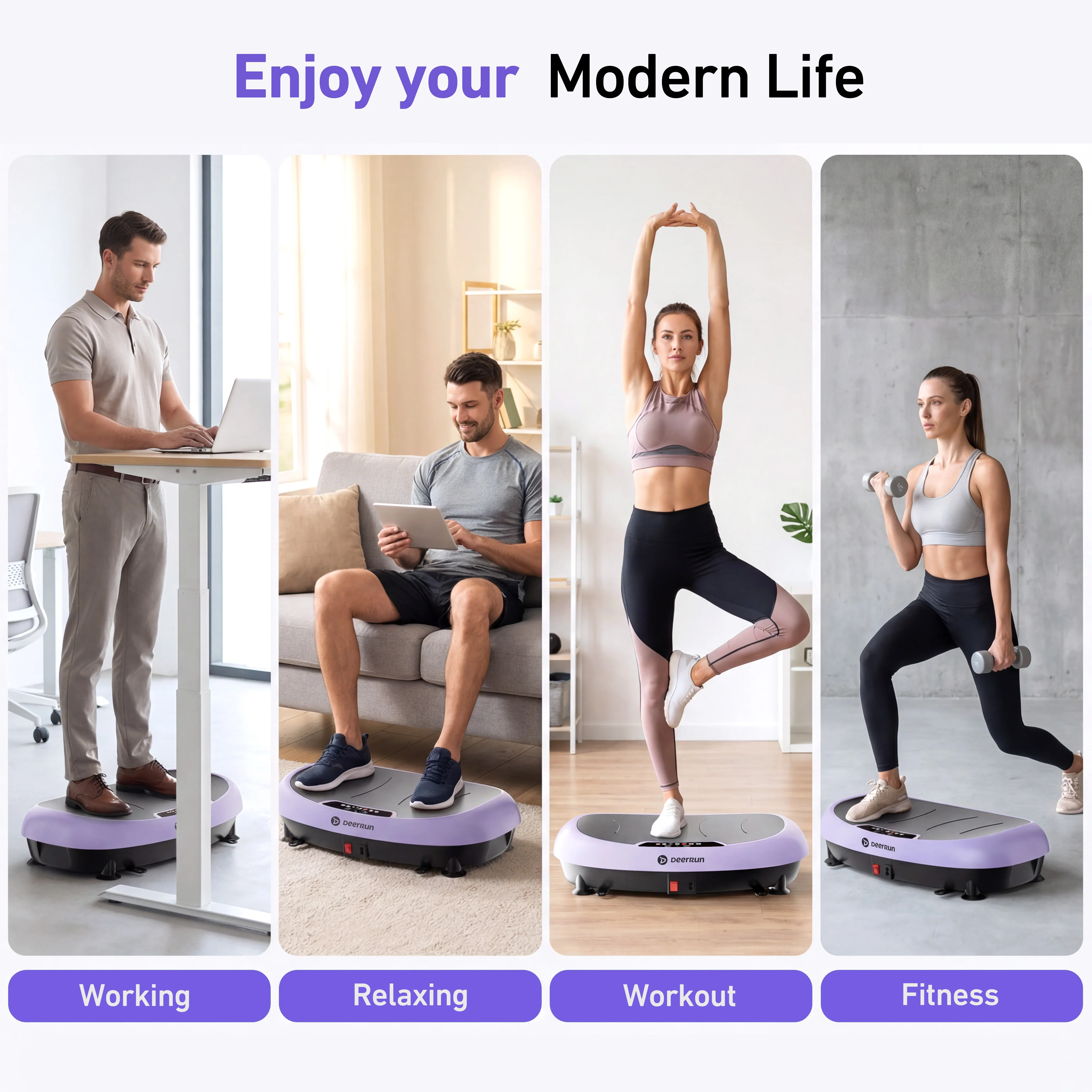 DeerRun® High-Power Full‑Body Vibration Plate Workout, 440lbs - Image 9