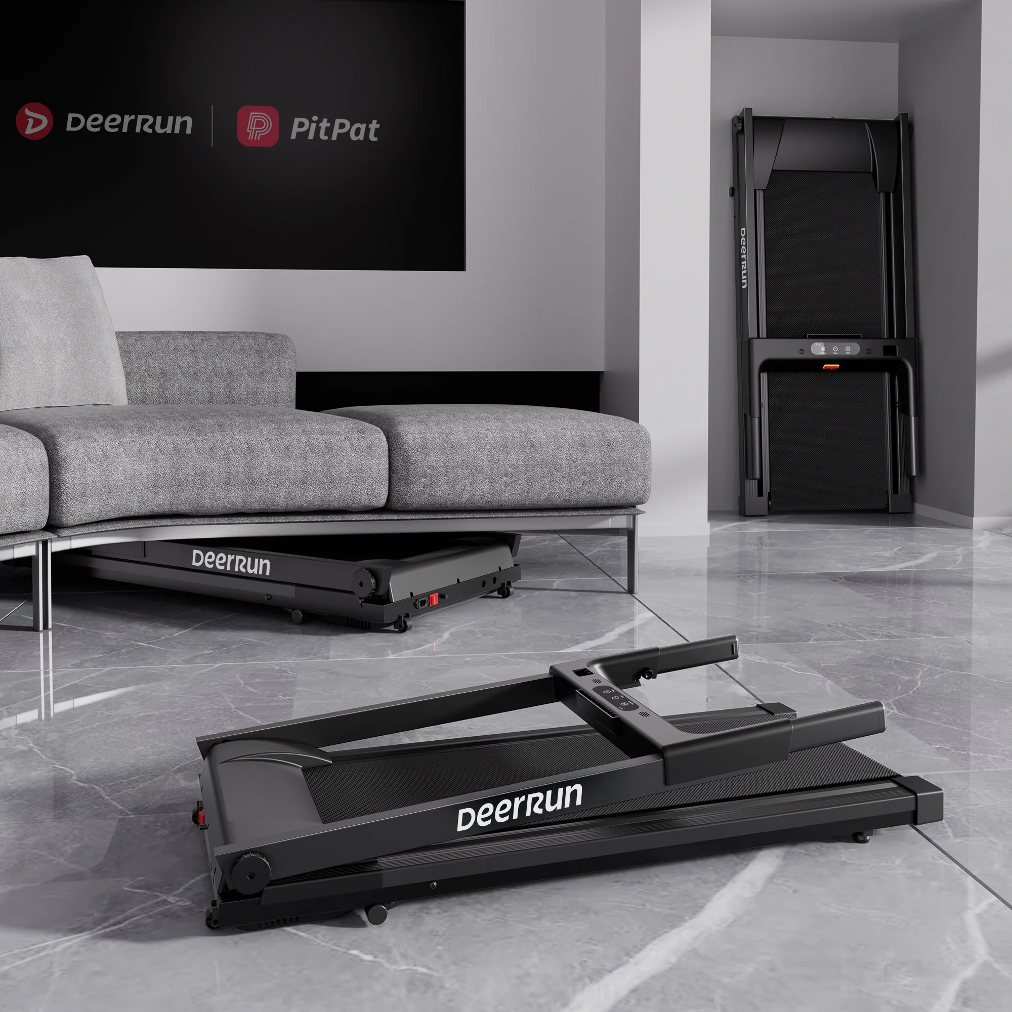 DeerRun All-New 2026 A1 Pro Move+ Smart Foldable Treadmill with 6% Incline & NFC | 350 lbs, 10 mph, Black - Image 11