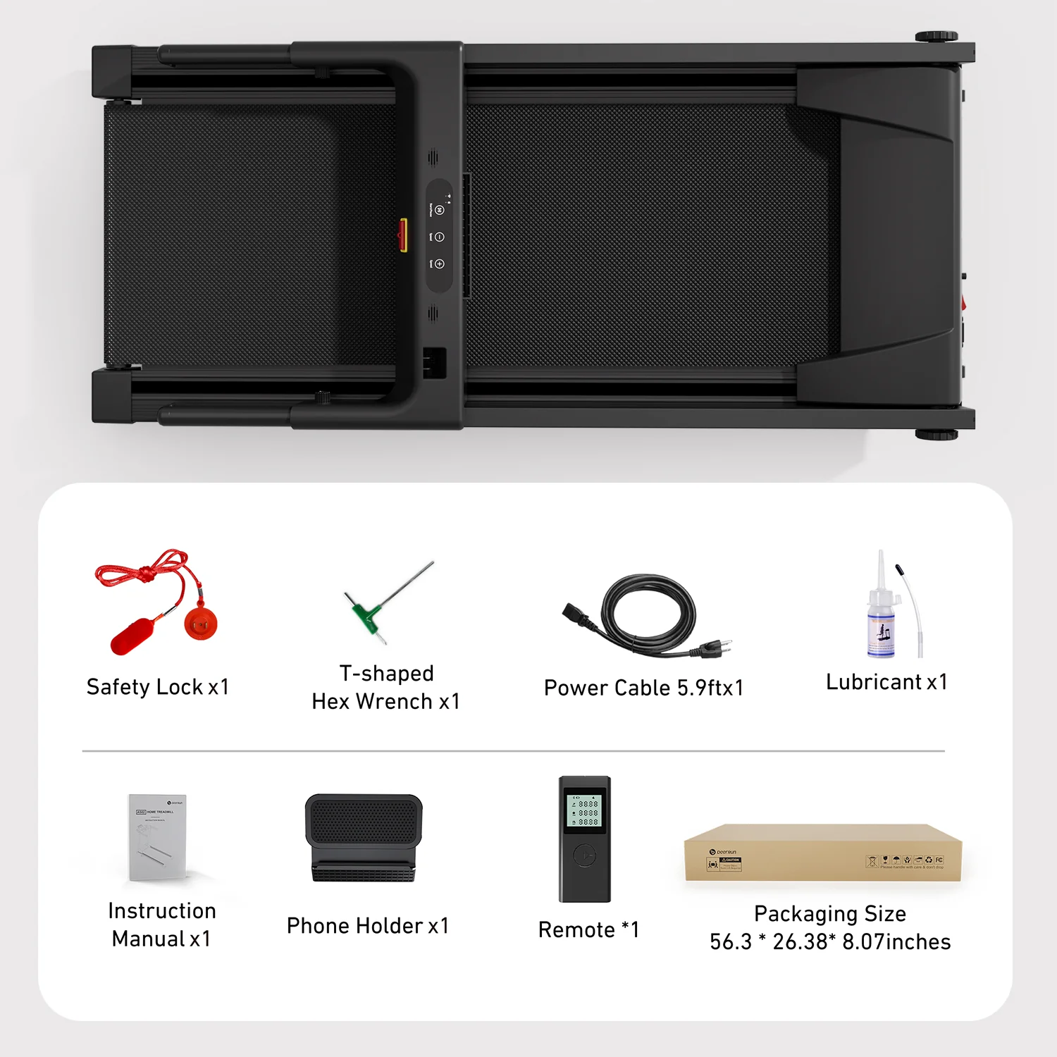 DeerRun All-New 2026 A1 Pro Move+ Smart Foldable Treadmill with 6% Incline & NFC | 350 lbs, 10 mph, Black - Image 25