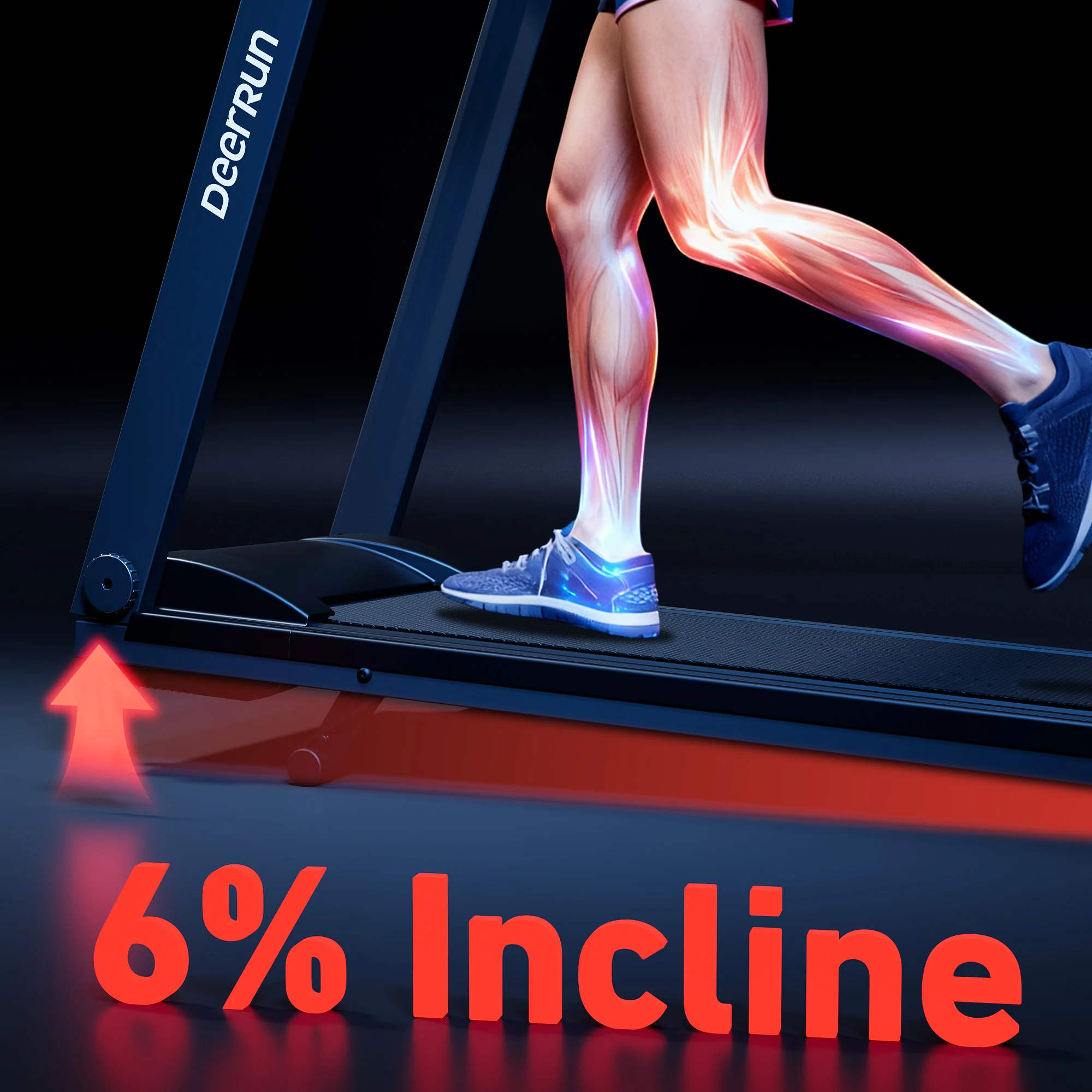 DeerRun All-New 2026 A1 Pro Move+ Smart Foldable Treadmill with 6% Incline & NFC | 350 lbs, 10 mph, Black - Image 9