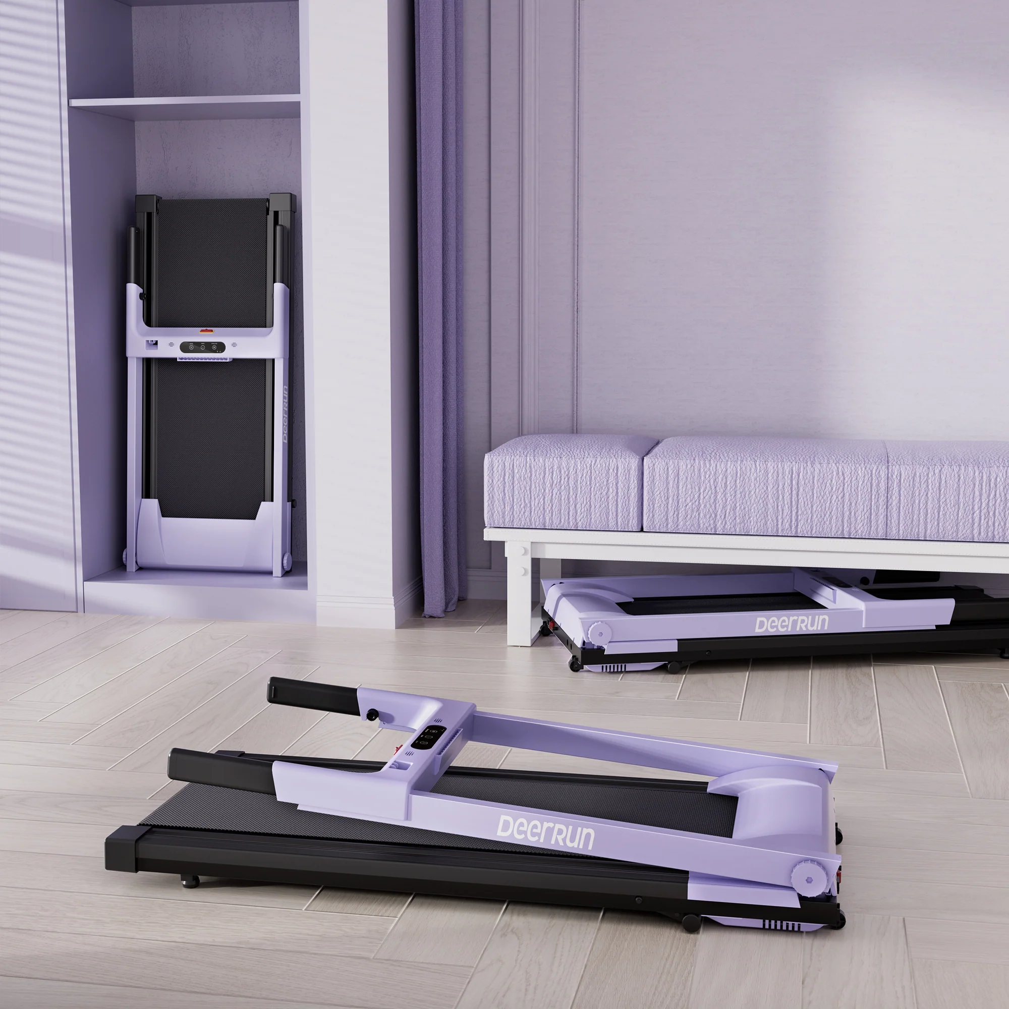 DeerRun All-New 2026 A1 Pro Move+  6% Incline Foldable Treadmill——Upgraded Chip & NFC Support | 350 lbs, 10 mph Dreamy Violet - Image 11