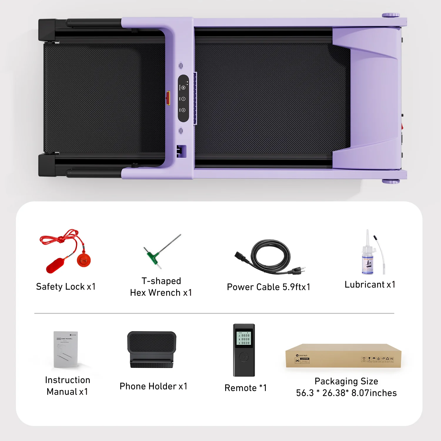 DeerRun All-New 2026 A1 Pro Move+  6% Incline Foldable Treadmill——Upgraded Chip & NFC Support | 350 lbs, 10 mph Dreamy Violet - Image 23