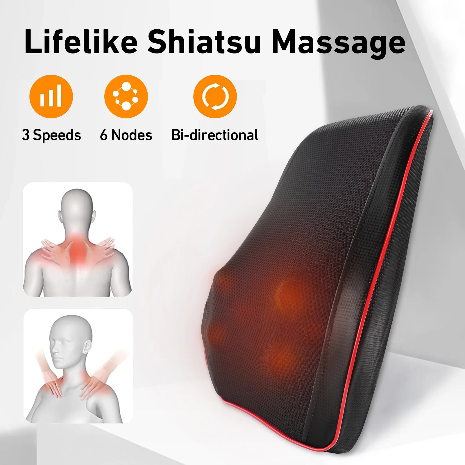 DeerRun® Back Massager with Heat, 3D Kneading Massage Pillow for Back, Neck, Shoulder, Leg Pain Relief - Image 4