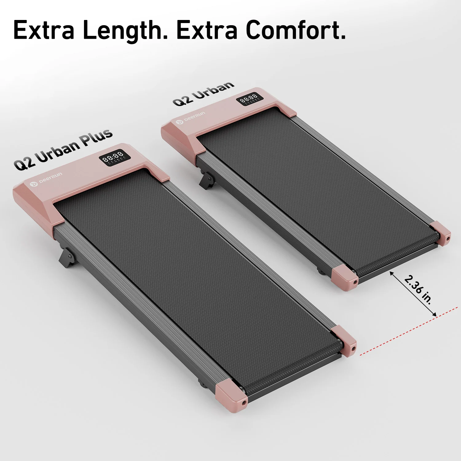DeerRun Q2 Urban Plus Smart Walking Pad with 7% Incline for Space-Saving Active Walking Rose Gold - Image 3