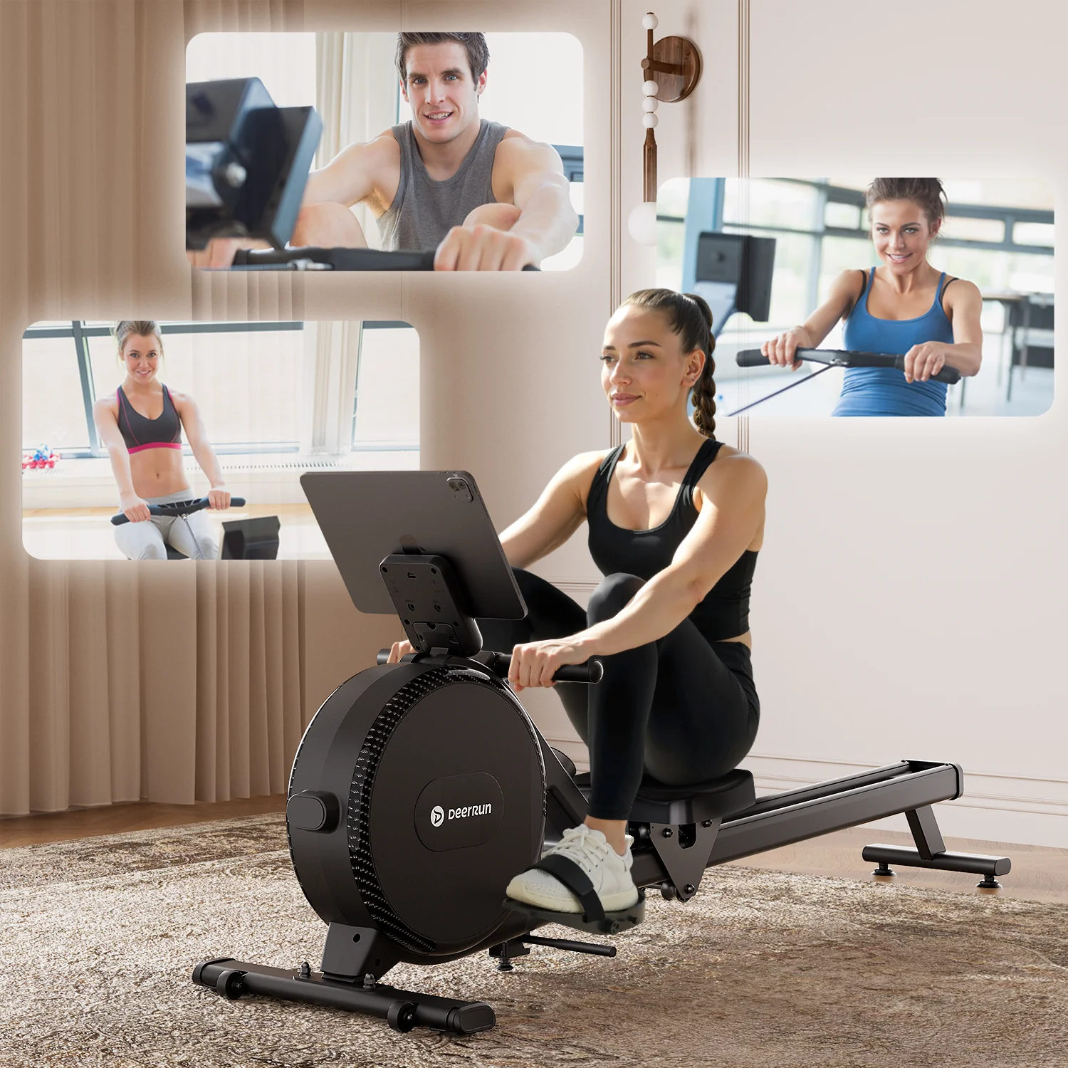 DeerRun R1 Pro Ultra-Quiet 32-Level Magnetic Resistance Smart Rower for Home - Image 9