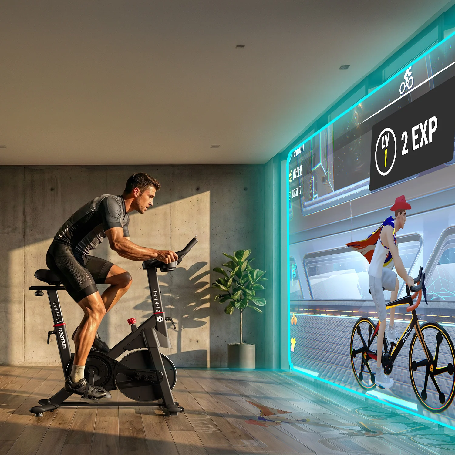 DeerRun S500 PM 25-level Magnetic Resistance Indoor Smart Bike with One-Way Bearing System - Image 11