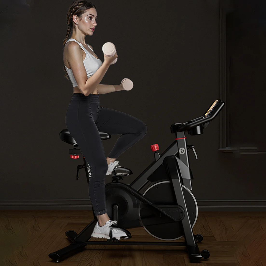 DeerRun S500 Pro King Size Indoor Exercise Bike for Tall Riders 32 Magnetic Adjustable Resistance, LED Screen - Image 16