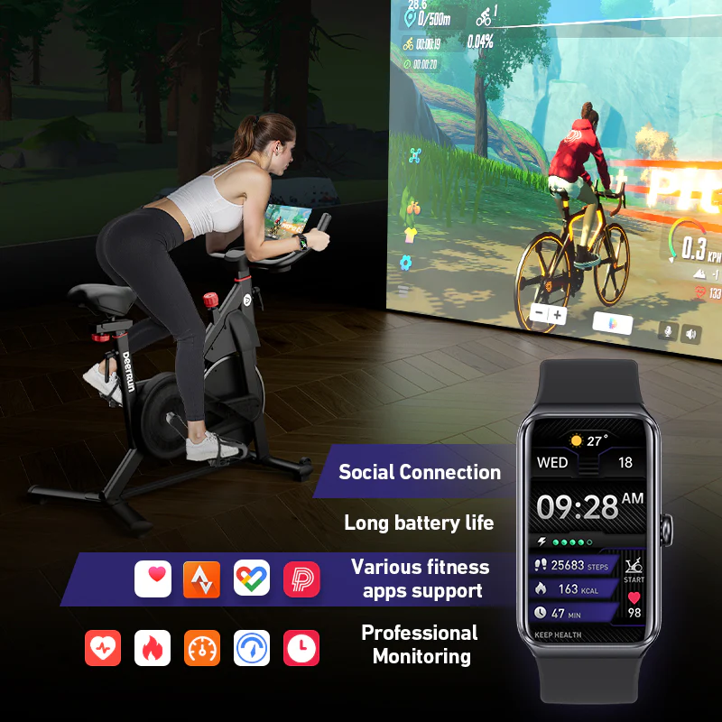 DeerRun S500 Pro King Size Indoor Exercise Bike for Tall Riders 32 Magnetic Adjustable Resistance, LED Screen - Image 18