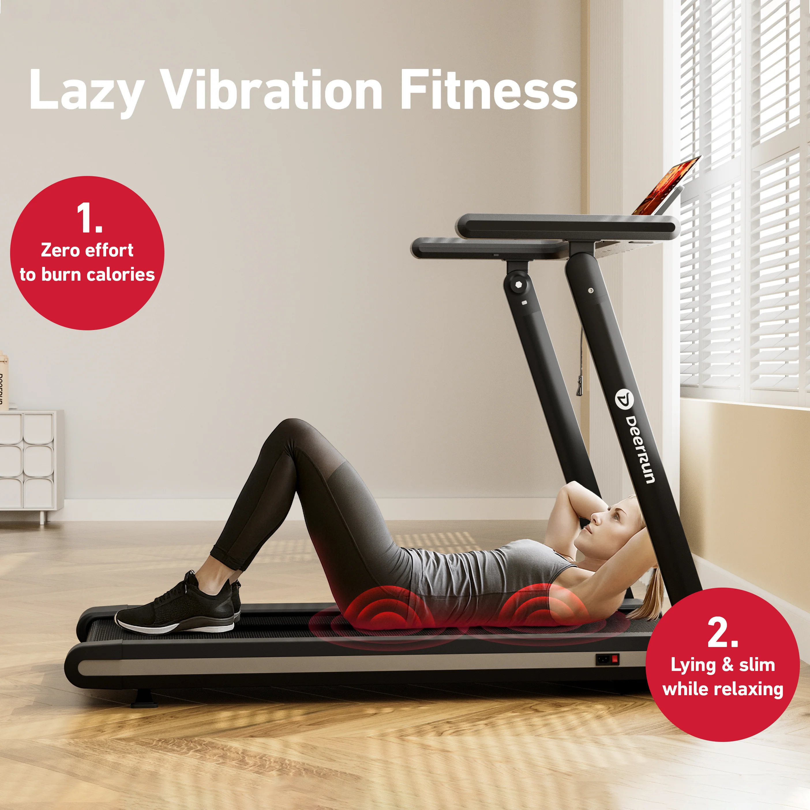 DeerRun X20 Treadmill with 15% Auto Incline Full Running Deck Treadmill | 400 lbs, 11.3 mph - Image 5