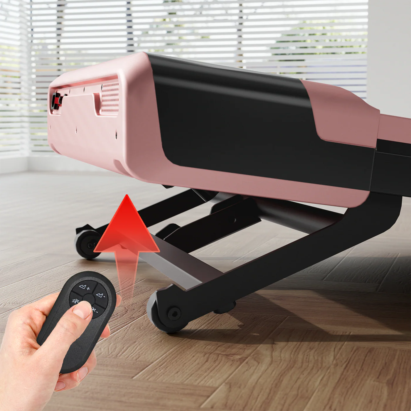 DeerRun Z10 12% Auto Incline Smart Walking Pad Treadmill with remote control-Pink - Image 13