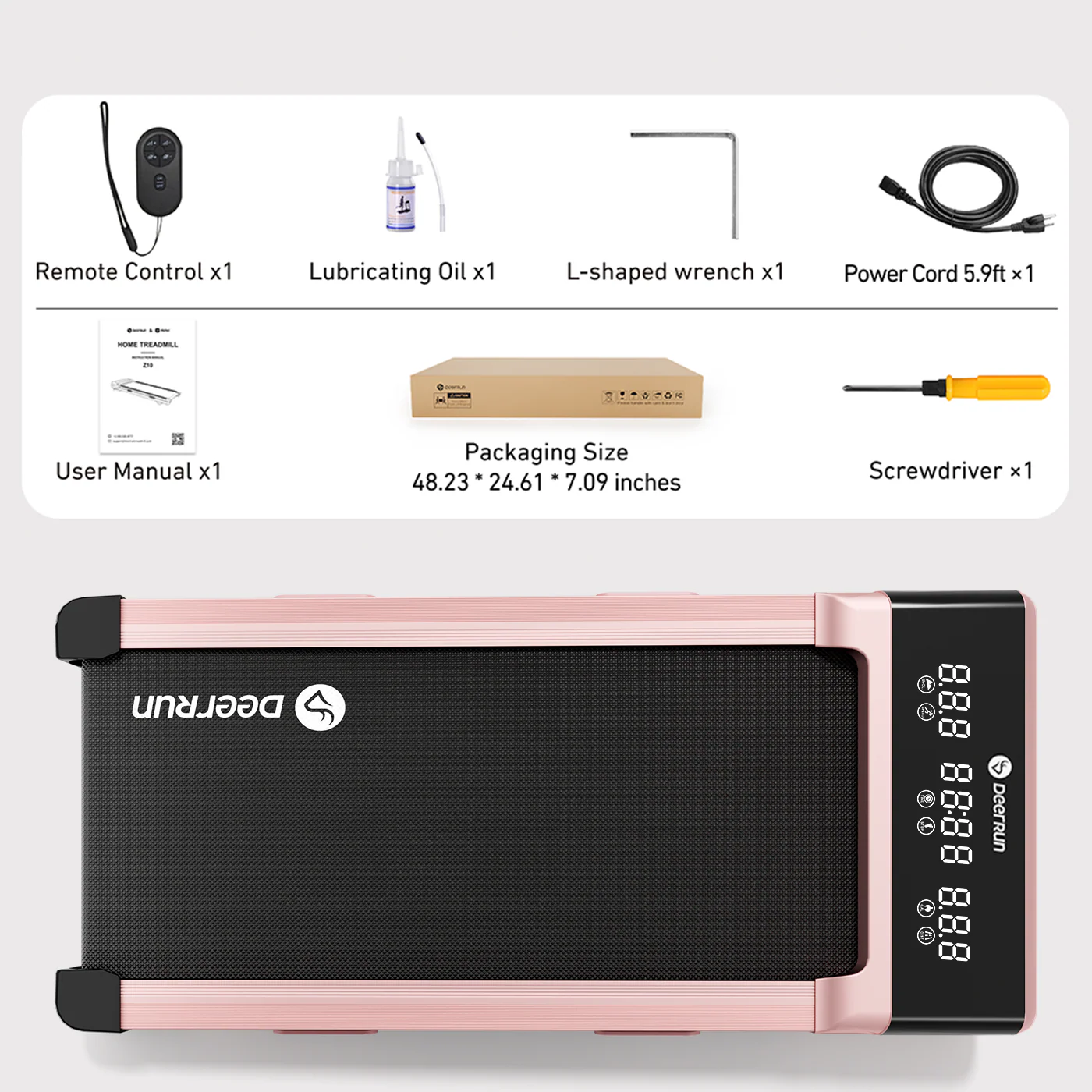 DeerRun Z10 12% Auto Incline Smart Walking Pad Treadmill with remote control-Pink - Image 20