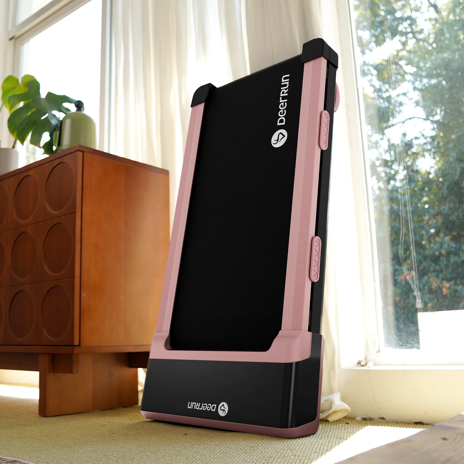DeerRun Z10 12% Auto Incline Smart Walking Pad Treadmill with remote control-Pink - Image 8