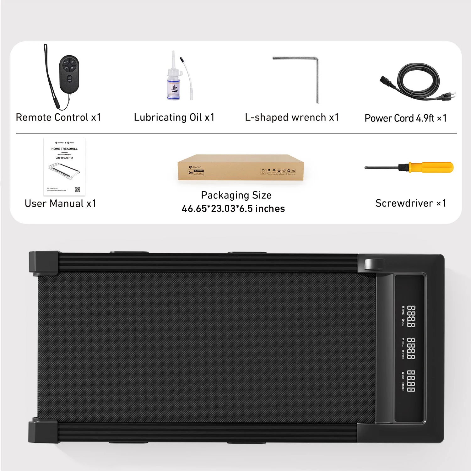 DeerRun Z10 12% Auto Incline Smart Walking Pad Treadmill with remote control-Black - Image 16