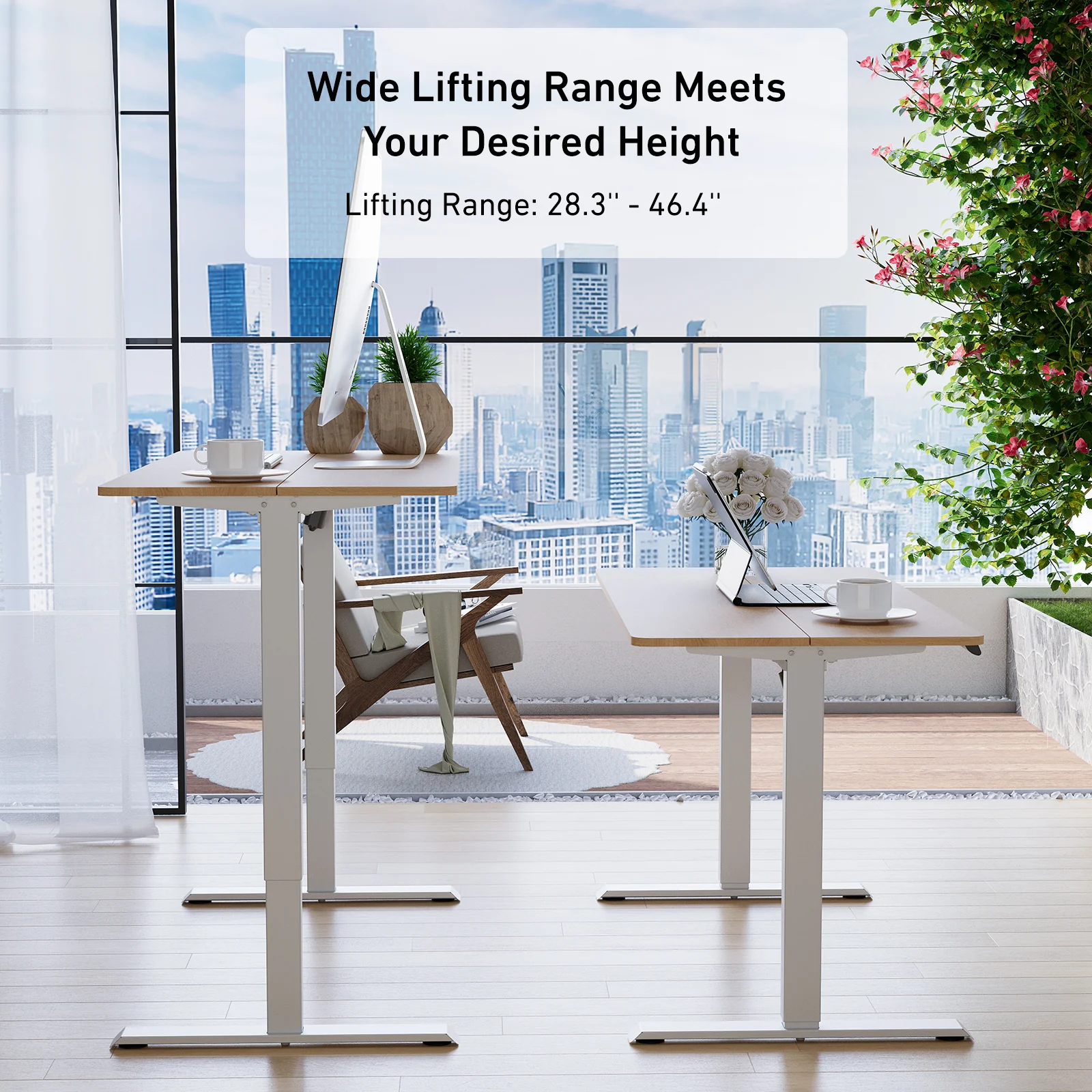 DeerRun®Electric Standing Desk, 47 x 23 Inches Height Adjustable - Image 3