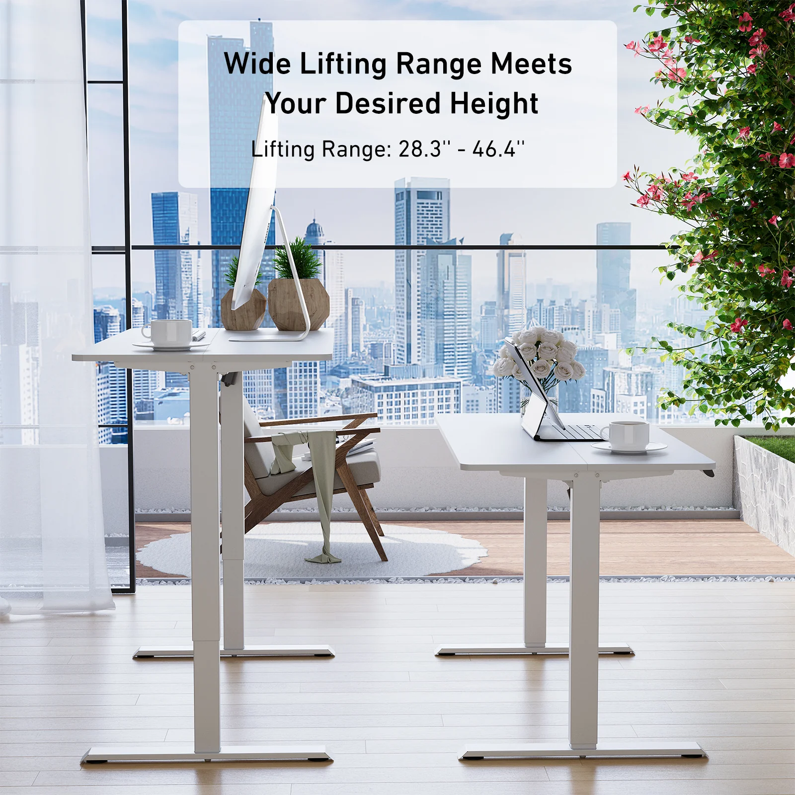 DeerRun®Electric Standing Desk, 47 x 23 Inches Height Adjustable - Image 8
