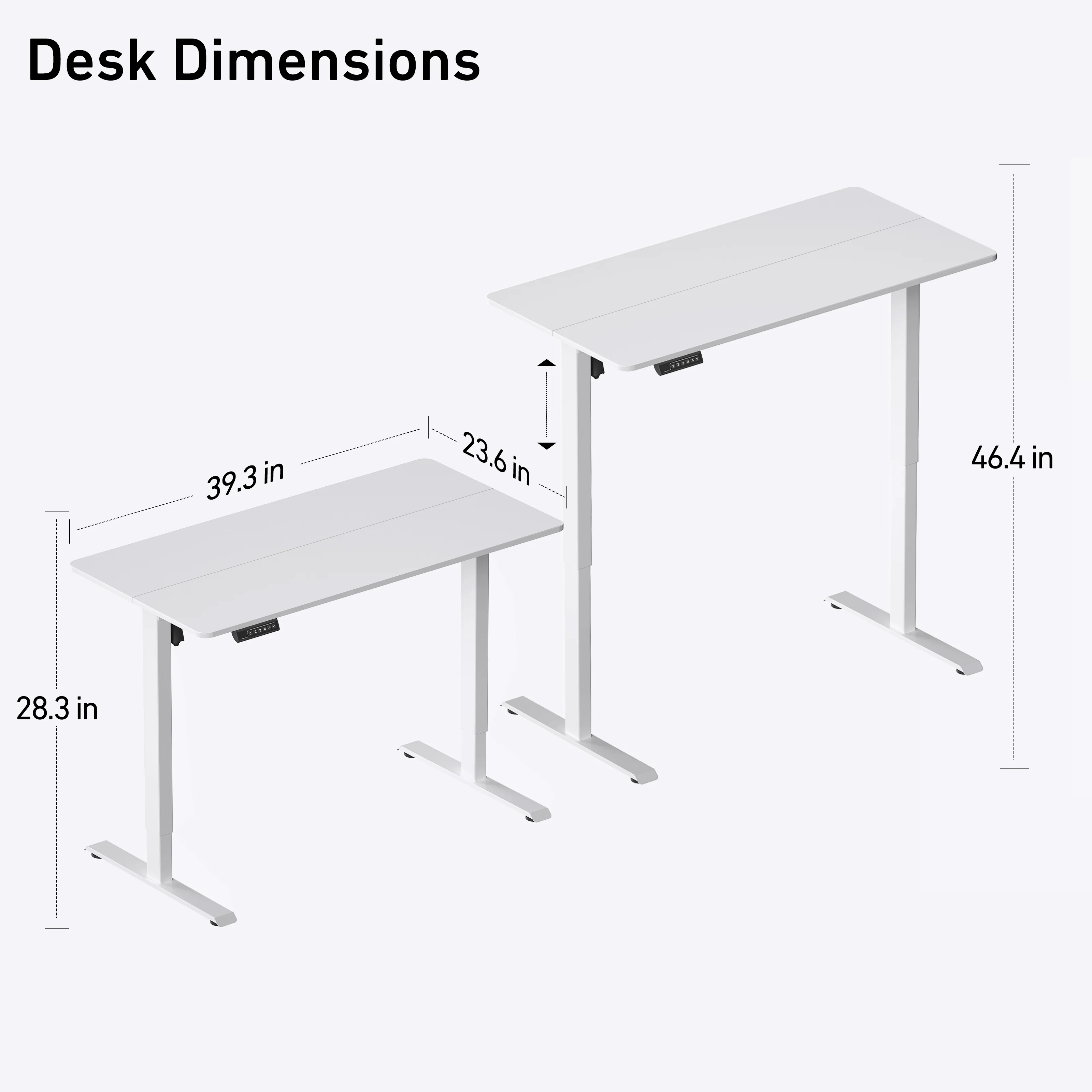 DeerRun®Electric Standing Desk, 47 x 23 Inches Height Adjustable - Image 9