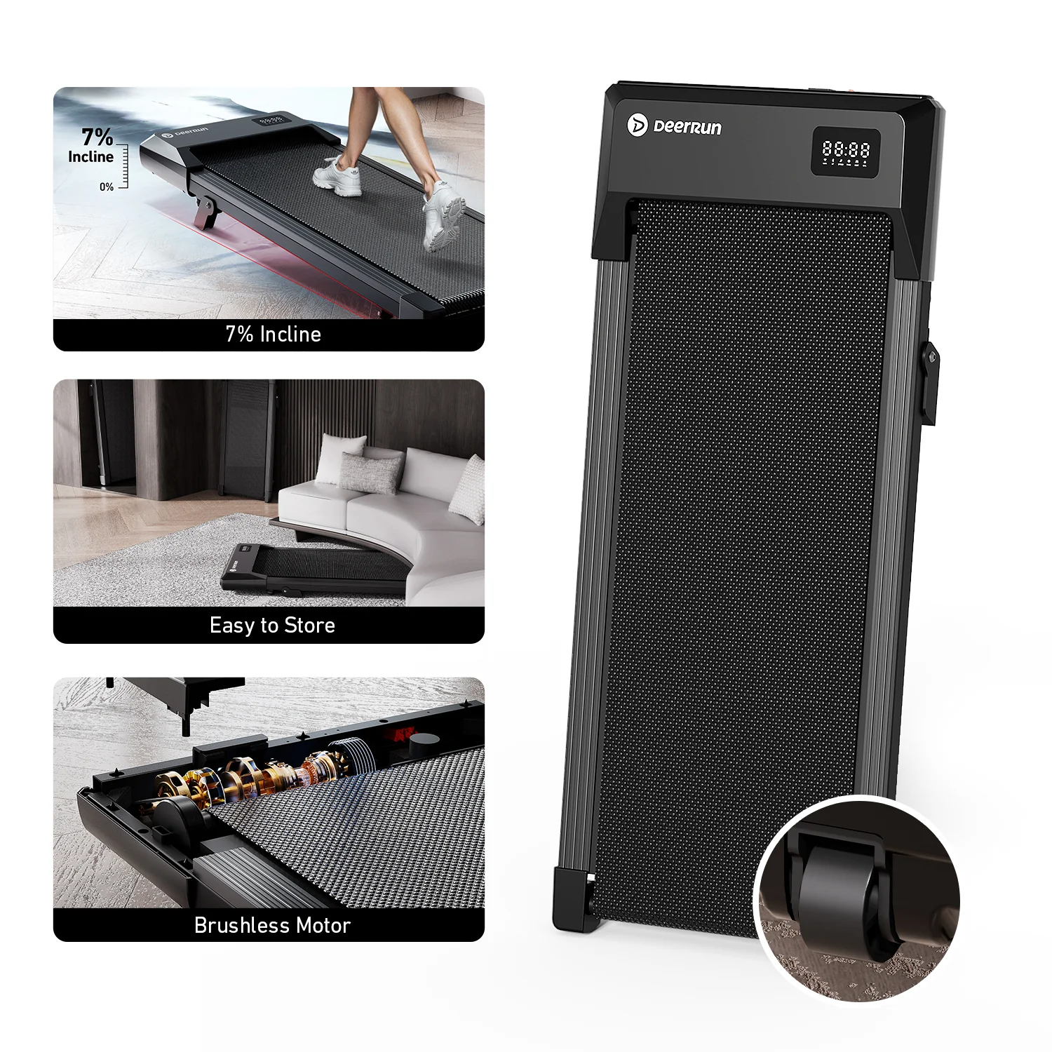 DeerRun 2026 Q2 Urban Plus Smart Walking Pad with 7% Incline for Space-Saving Active Walking - Image 4