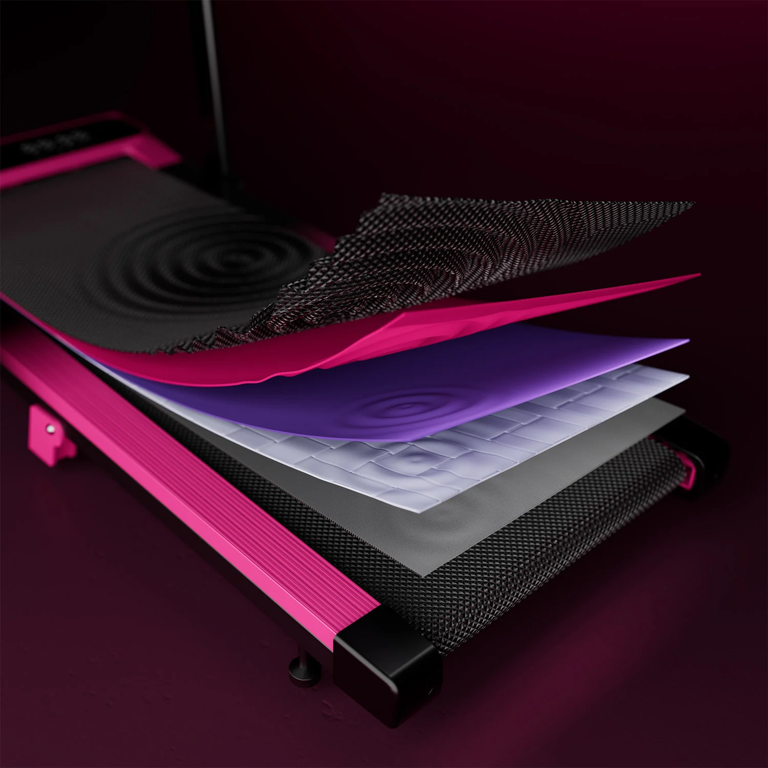 Valentine's Gift Couple-friendly 5% Incline Treadmill with Handrail - Black Pink - Image 13